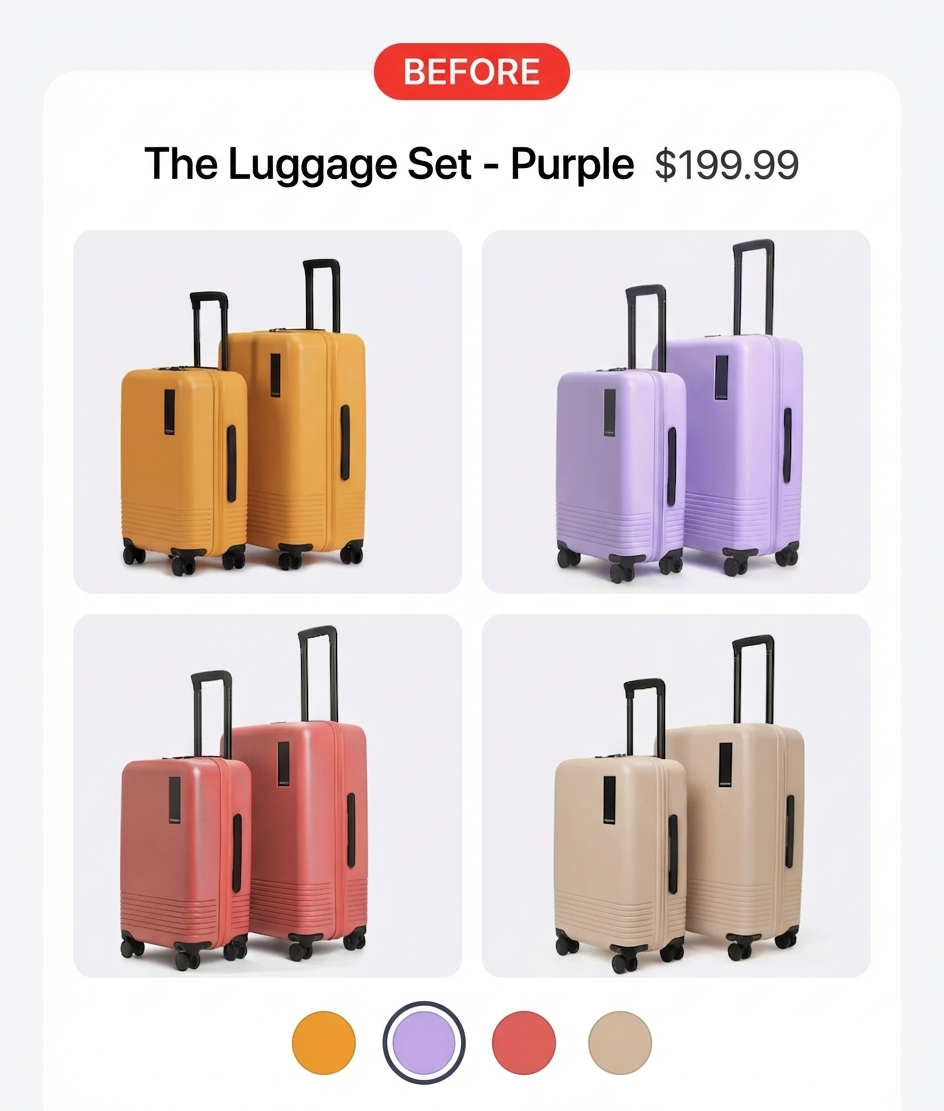 Before gg Variant Images — all product images shown regardless of selected variant